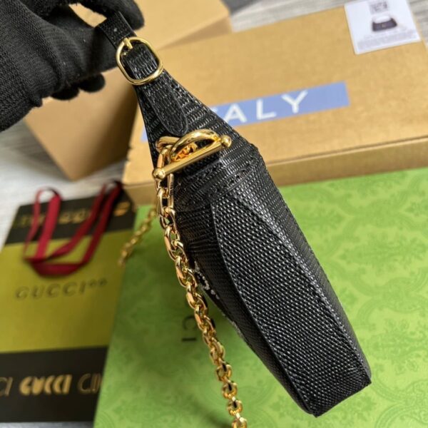 1:1 Replica Gucci Jackie 1961 Mini Shoulder Bag Black For Women, Women's Bags 7.5in/19cm GG