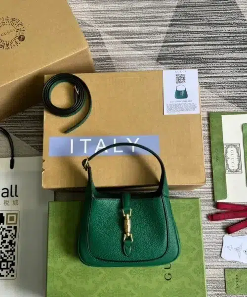 1:1 Replica Gucci Jackie 1961 Mini Shoulder Bag Green For Women, Women's Bags 7.5in/19cm GG
