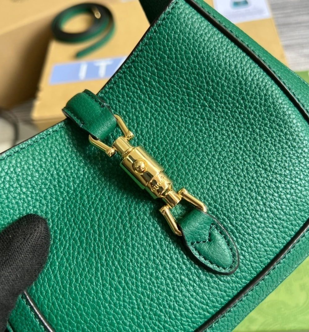 1:1 Replica Gucci Jackie 1961 Mini Shoulder Bag Green For Women, Women's Bags 7.5in/19cm GG