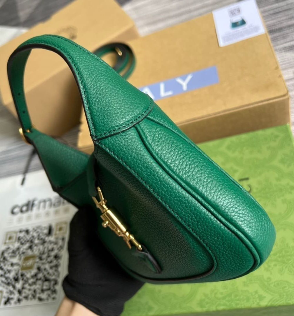 1:1 Replica Gucci Jackie 1961 Mini Shoulder Bag Green For Women, Women's Bags 7.5in/19cm GG