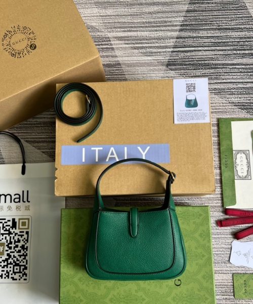 1:1 Replica Gucci Jackie 1961 Mini Shoulder Bag Green For Women, Women's Bags 7.5in/19cm GG
