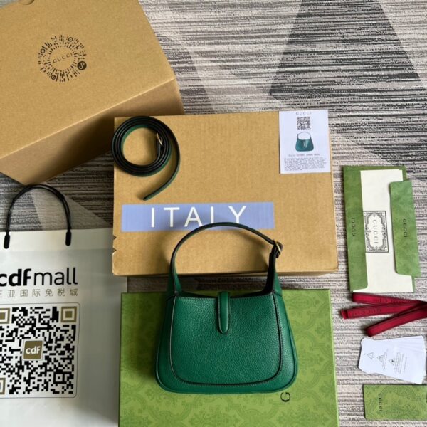 1:1 Replica Gucci Jackie 1961 Mini Shoulder Bag Green For Women, Women's Bags 7.5in/19cm GG