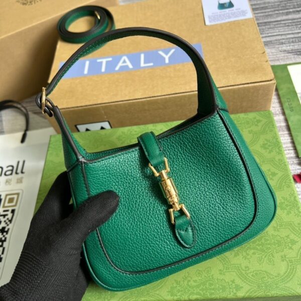 1:1 Replica Gucci Jackie 1961 Mini Shoulder Bag Green For Women, Women's Bags 7.5in/19cm GG