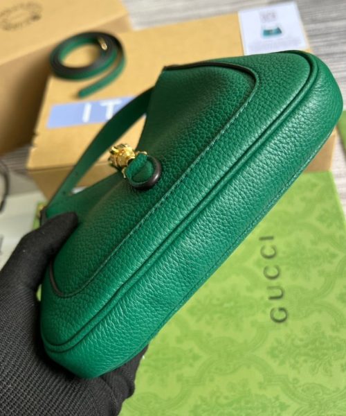 1:1 Replica Gucci Jackie 1961 Mini Shoulder Bag Green For Women, Women's Bags 7.5in/19cm GG
