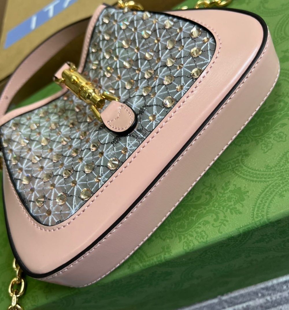 1:1 Replica Gucci Jackie 1961 Mini Shoulder Bag Light Pink For Women, Women's Bags 7.5in/19cm GG