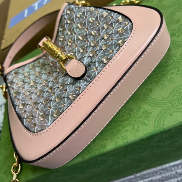 1:1 Replica Gucci Jackie 1961 Mini Shoulder Bag Light Pink For Women, Women's Bags 7.5in/19cm GG