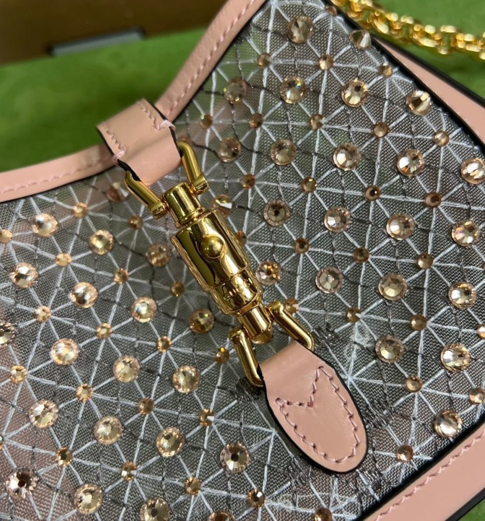 1:1 Replica Gucci Jackie 1961 Mini Shoulder Bag Light Pink For Women, Women's Bags 7.5in/19cm GG