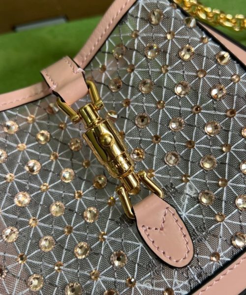 1:1 Replica Gucci Jackie 1961 Mini Shoulder Bag Light Pink For Women, Women's Bags 7.5in/19cm GG