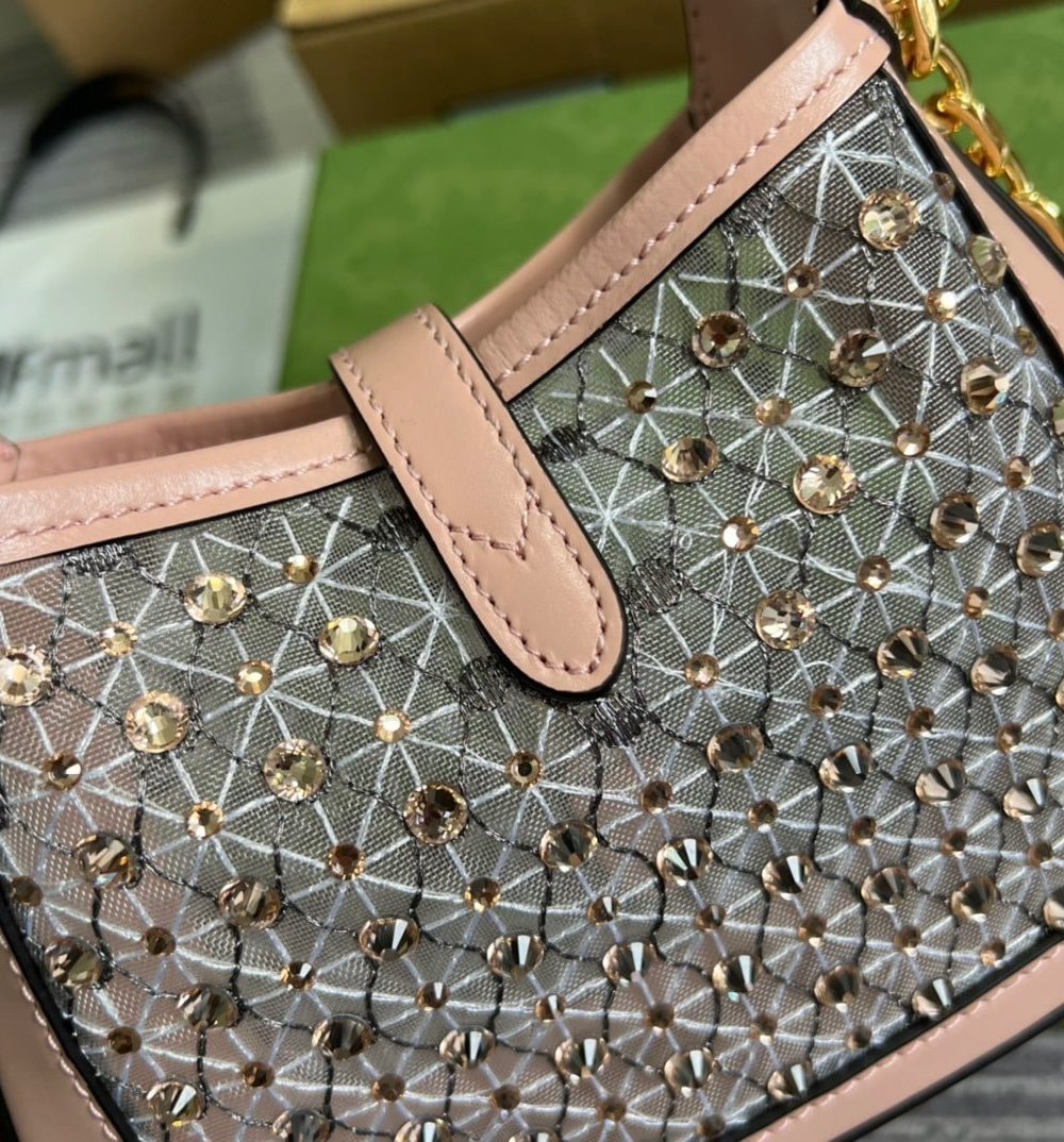 1:1 Replica Gucci Jackie 1961 Mini Shoulder Bag Light Pink For Women, Women's Bags 7.5in/19cm GG