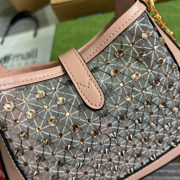 1:1 Replica Gucci Jackie 1961 Mini Shoulder Bag Light Pink For Women, Women's Bags 7.5in/19cm GG