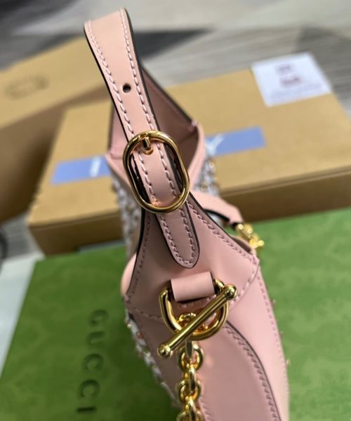 1:1 Replica Gucci Jackie 1961 Mini Shoulder Bag Light Pink For Women, Women's Bags 7.5in/19cm GG