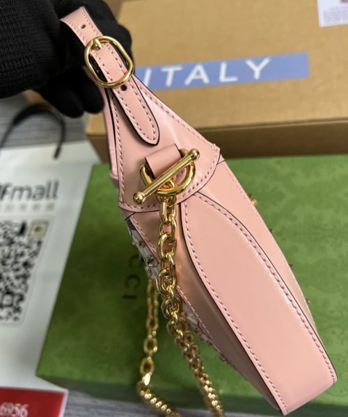 1:1 Replica Gucci Jackie 1961 Mini Shoulder Bag Light Pink For Women, Women's Bags 7.5in/19cm GG