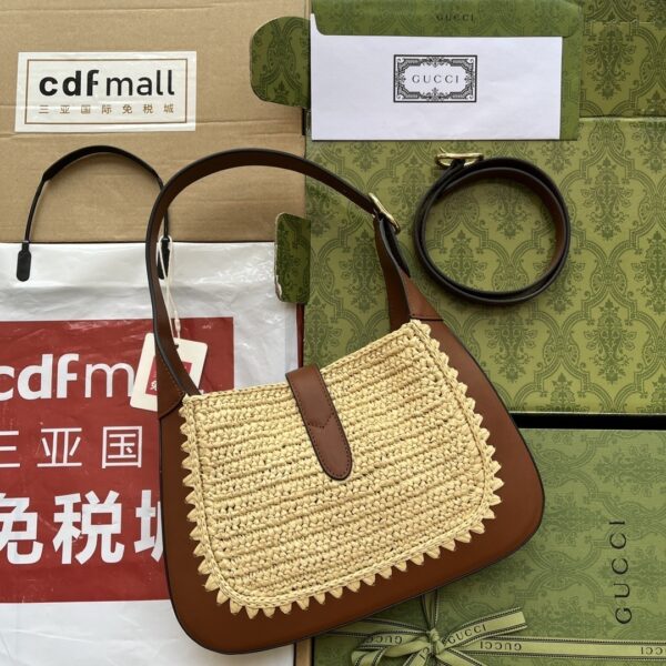 1:1 Replica Gucci Jackie 1961 Small Bag Beige And Brown For Women, Women's Bags 10.8in/27.5cm GG‎ ‎‎