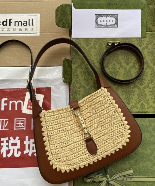 1:1 Replica Gucci Jackie 1961 Small Bag Beige And Brown For Women, Women's Bags 10.8in/27.5cm GG‎ ‎‎