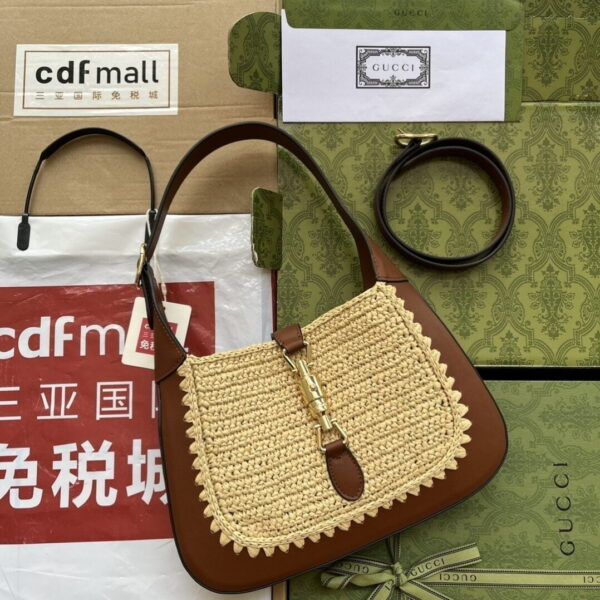 1:1 Replica Gucci Jackie 1961 Small Bag Beige And Brown For Women, Women's Bags 10.8in/27.5cm GG‎ ‎‎