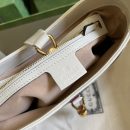 1:1 Replica Gucci Jackie 1961 Small Shoulder Bag Beige And Ebony GG Supreme Canvas For Women 11in/28cm 636706 HUHHG 9794