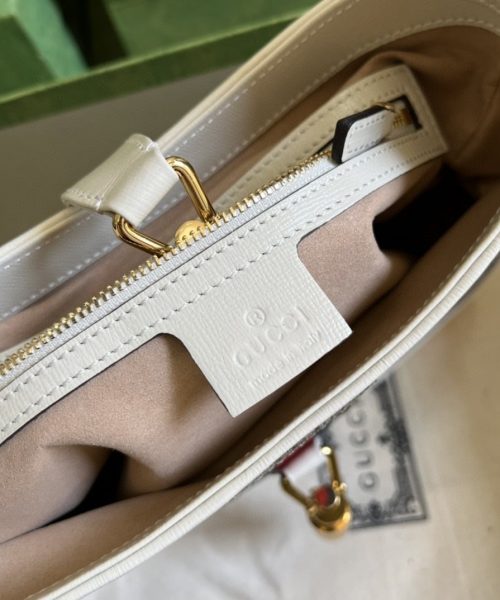 1:1 Replica Gucci Jackie 1961 Small Shoulder Bag Beige And Ebony GG Supreme Canvas For Women 11in/28cm 636706 HUHHG 9794