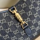 1:1 Replica Gucci Jackie 1961 Small Shoulder Bag Black And Ivory GG Denim Jacquard For Women 11in/28cm 678843 UN3AG 1294