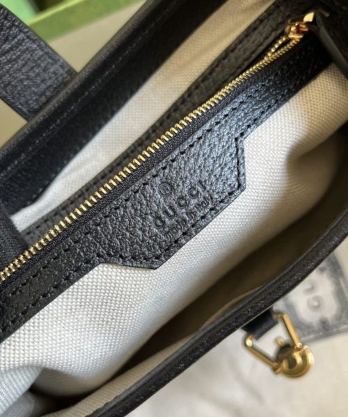1:1 Replica Gucci Jackie 1961 Small Shoulder Bag Black And Ivory GG Denim Jacquard For Women 11in/28cm 678843 UN3AG 1294