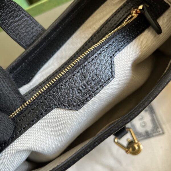 1:1 Replica Gucci Jackie 1961 Small Shoulder Bag Black And Ivory GG Denim Jacquard For Women 11in/28cm 678843 UN3AG 1294