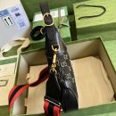 1:1 Replica Gucci Jackie 1961 Small Shoulder Bag Black And Ivory GG Denim Jacquard For Women 11in/28cm 678843 UN3AG 1294