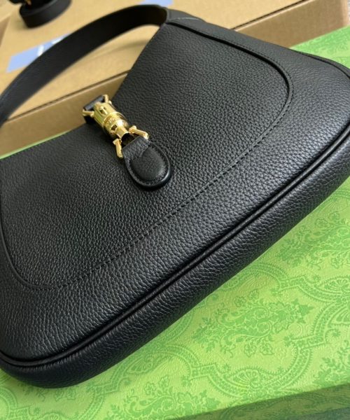 1:1 Replica Gucci Jackie 1961 Small Shoulder Bag Black For Women, Women's Bags 10.8in/28cm GG ‎636709 10O0G 1000