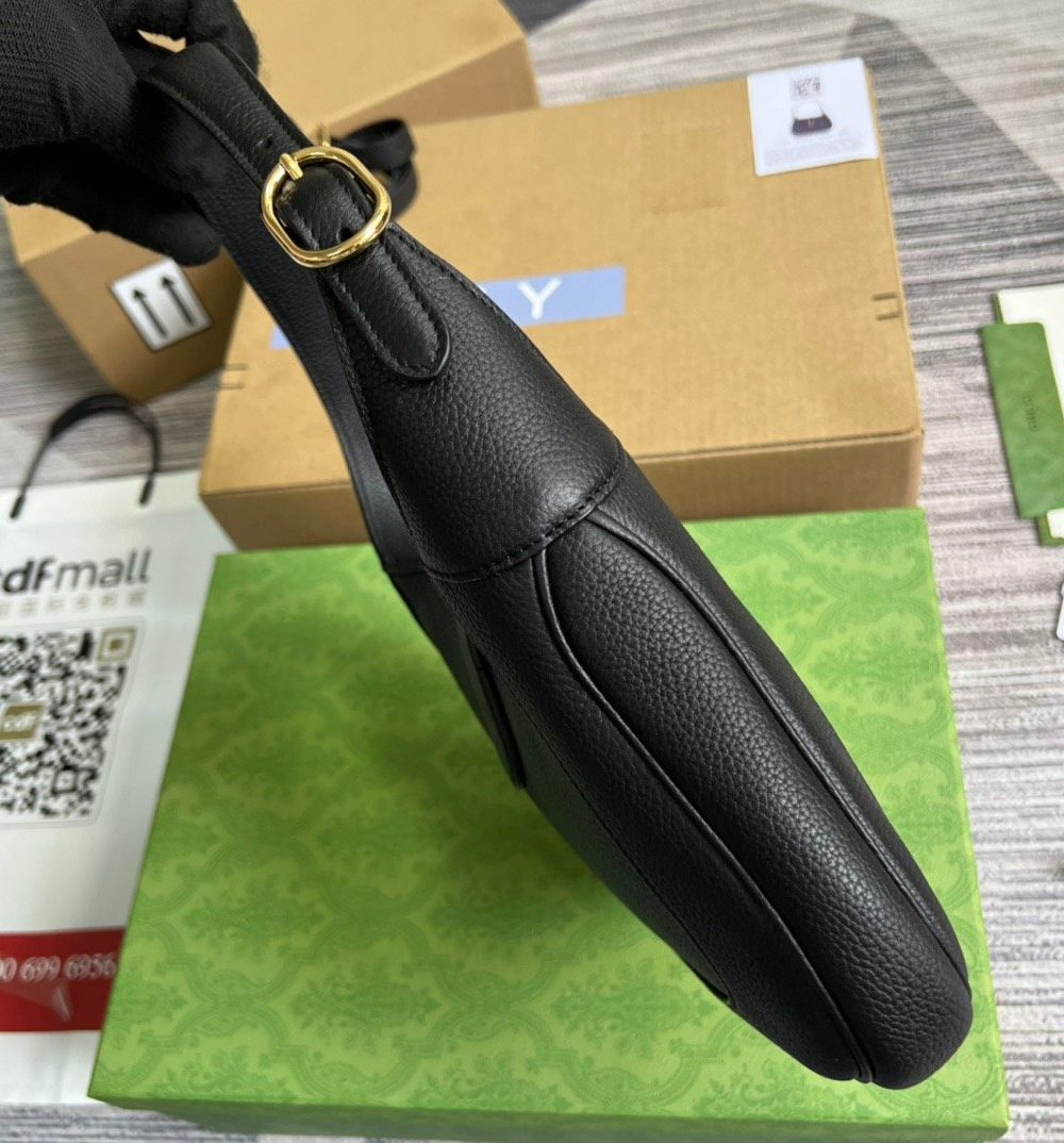 1:1 Replica Gucci Jackie 1961 Small Shoulder Bag Black For Women, Women's Bags 10.8in/28cm GG ‎636709 10O0G 1000