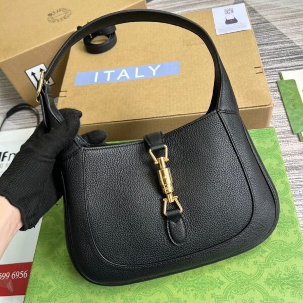1:1 Replica Gucci Jackie 1961 Small Shoulder Bag Black For Women, Women's Bags 10.8in/28cm GG ‎636709 10O0G 1000