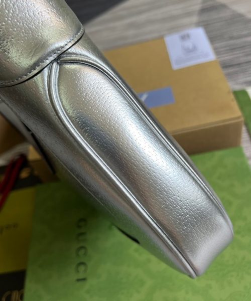 1:1 Replica Gucci Jackie 1961 Small Shoulder Bag Silver For Women, Women's Bags 10.8in/28cm GG