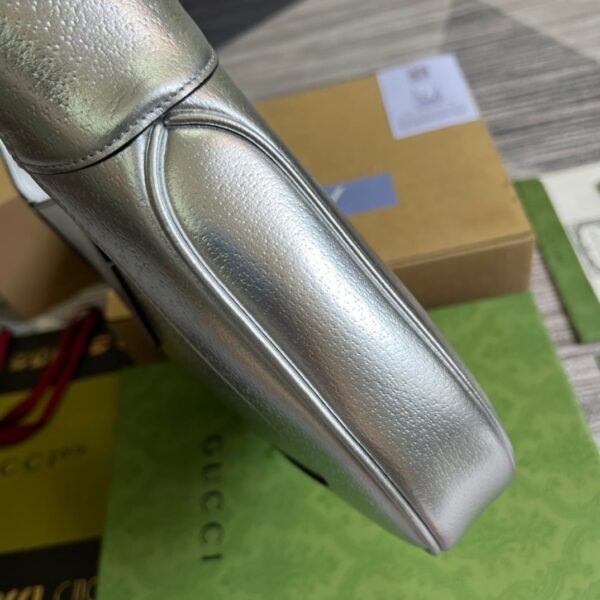 1:1 Replica Gucci Jackie 1961 Small Shoulder Bag Silver For Women, Women's Bags 10.8in/28cm GG