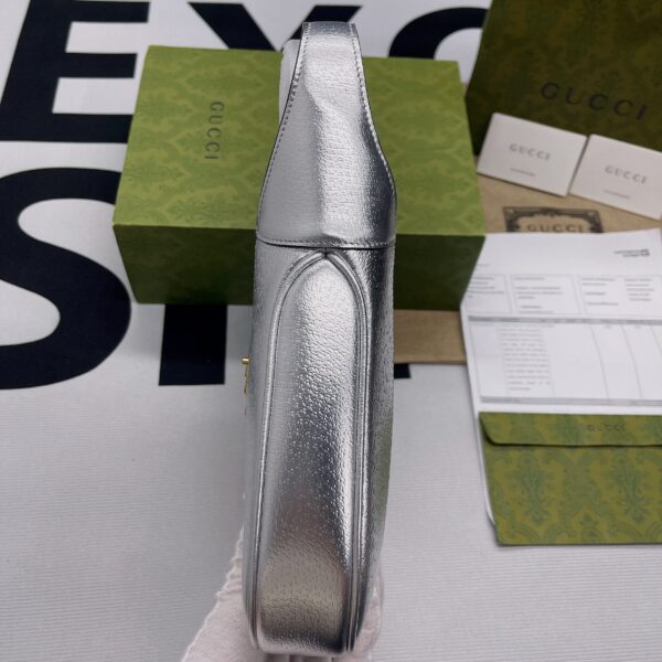 1:1 Replica Gucci Jackie 1961 Small Shoulder Bag Silver For Women, Women's Bags 10.8in/28cm GG