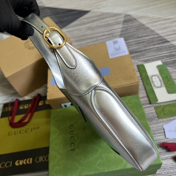 1:1 Replica Gucci Jackie 1961 Small Shoulder Bag Silver For Women, Women's Bags 10.8in/28cm GG