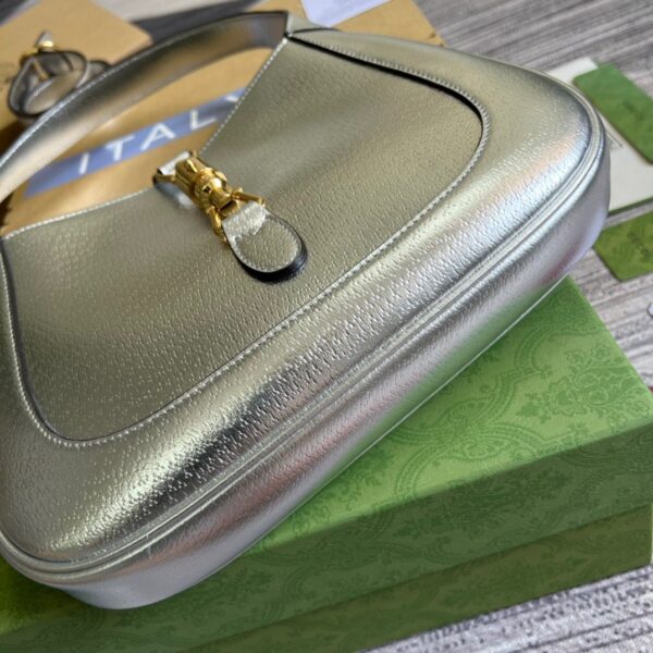 1:1 Replica Gucci Jackie 1961 Small Shoulder Bag Silver For Women, Women's Bags 10.8in/28cm GG