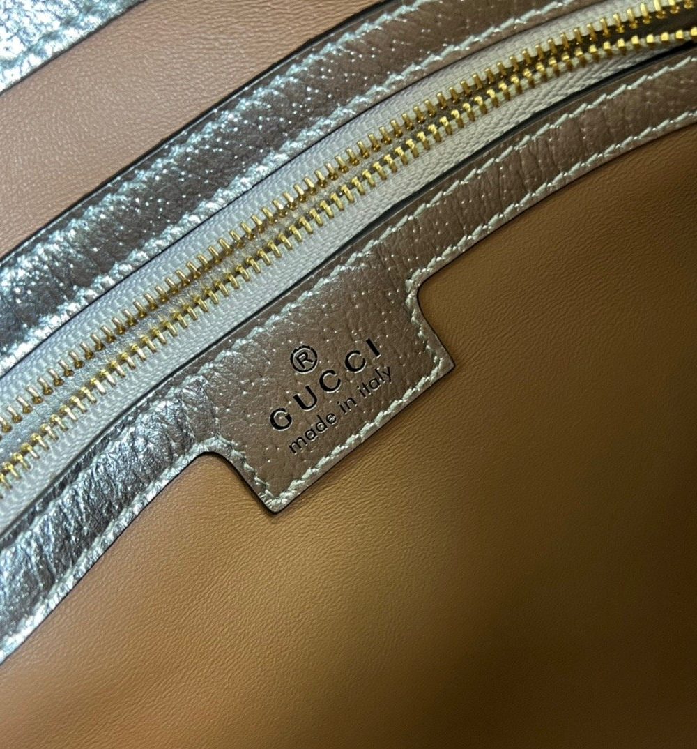 1:1 Replica Gucci Jackie 1961 Small Shoulder Bag Silver For Women, Women's Bags 10.8in/28cm GG