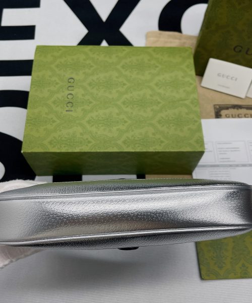 1:1 Replica Gucci Jackie 1961 Small Shoulder Bag Silver For Women, Women's Bags 10.8in/28cm GG