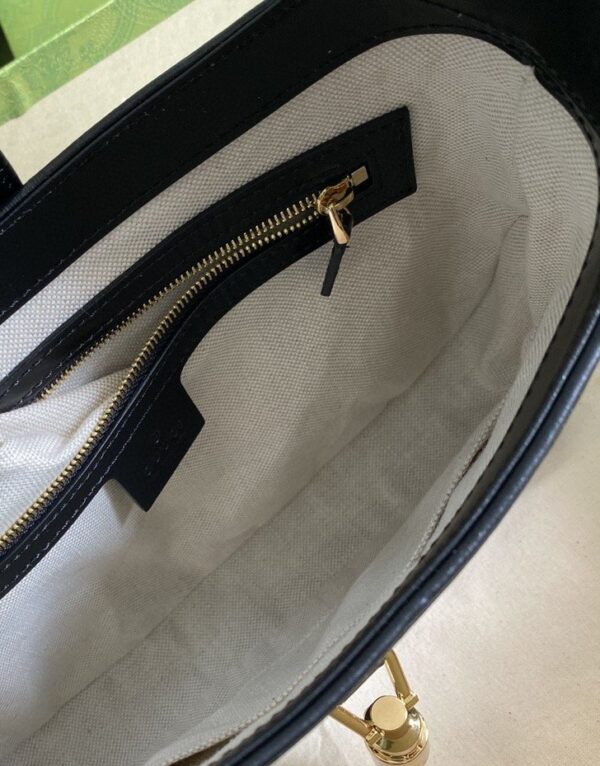 1:1 Replica Gucci Jackie 1961 Small Shoulder Bag White With Black 11in/28cm 636706 10OBG 9099