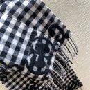 Gucci Jacquard Wool Scarf Dark Blue and Ivory Scarf 220cm/86.7in 644365 4G718 4178 