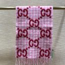 Gucci Jacquard Wool Scarf Pink and Ivory Scarf 220cm/86.7in 644365 3GA69 5878 
