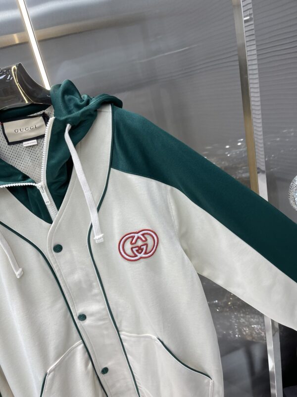 Gucci Jersey With Zipper Jacket Green For Women