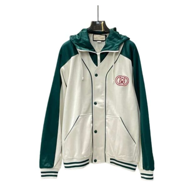 Gucci Jersey With Zipper Jacket Green For Women