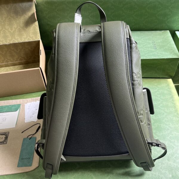 1:1 Replica Gucci Jumbo Gg Backpack Green Khaki/Black For Women 38.5cm / 15.1in 625770 AABZF 3341