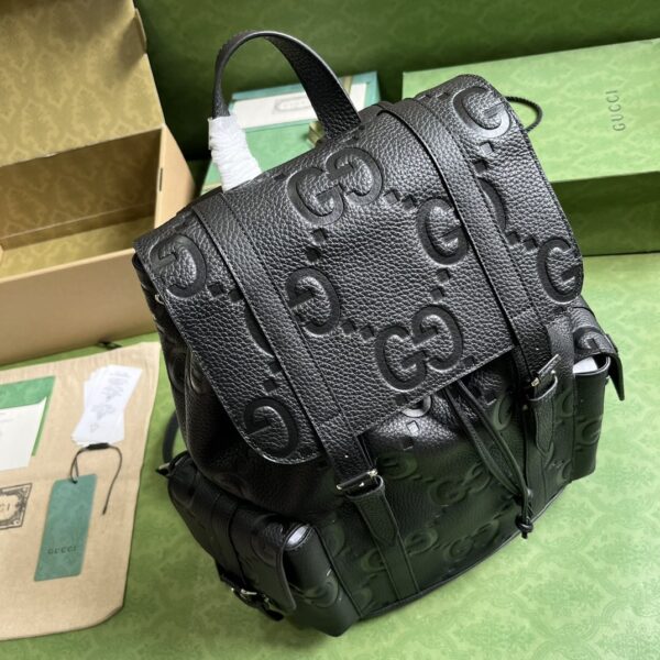 1:1 Replica Gucci Jumbo Gg Backpack Green Khaki/Black For Women 38.5cm / 15.1in 625770 AABZF 3341