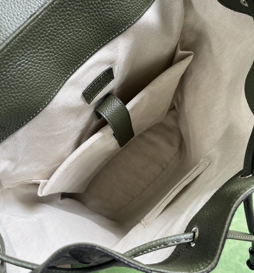 1:1 Replica Gucci Jumbo Gg Backpack Green Khaki/Black For Women 38.5cm / 15.1in 625770 AABZF 3341