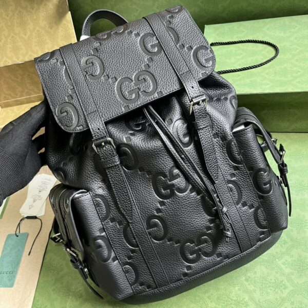 1:1 Replica Gucci Jumbo Gg Backpack Green Khaki/Black For Women 38.5cm / 15.1in 625770 AABZF 3341