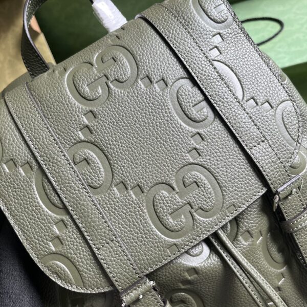 1:1 Replica Gucci Jumbo Gg Backpack Green Khaki/Black For Women 38.5cm / 15.1in 625770 AABZF 3341