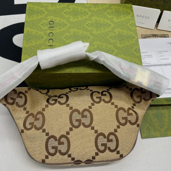 1:1 Replica Gucci Jumbo GG Belt Bag Camel And Ebony Jumbo GG Canvas For Women  15.3in/39cm GG 696031 UKMDG 2570