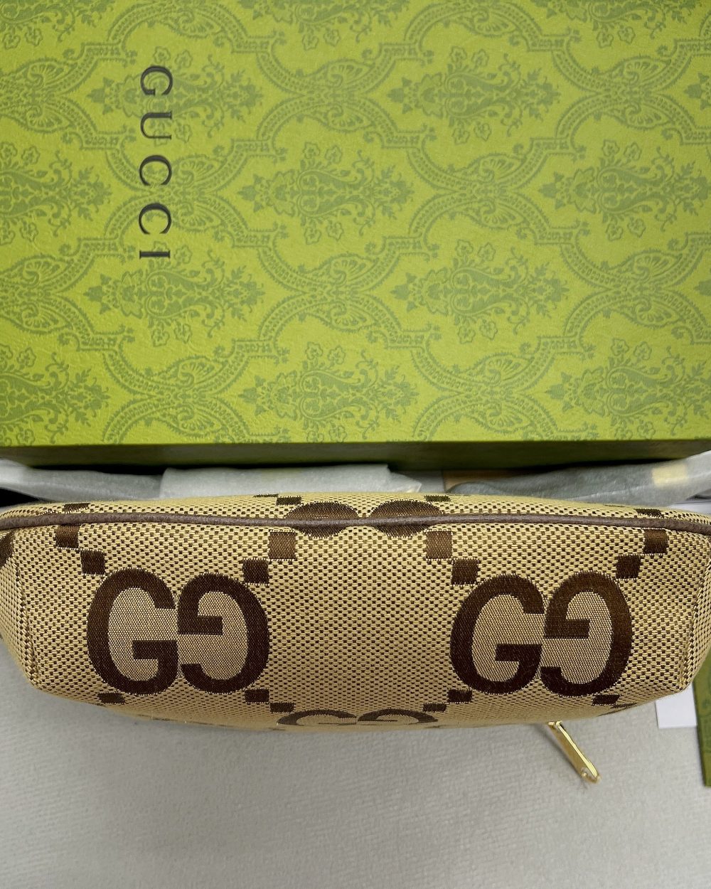 1:1 Replica Gucci Jumbo GG Belt Bag Camel And Ebony Jumbo GG Canvas For Women  15.3in/39cm GG 696031 UKMDG 2570