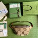 1:1 Replica Gucci Jumbo GG Belt Bag Camel And Ebony Jumbo GG Canvas For Women  15.3in/39cm GG 696031 UKMDG 2570