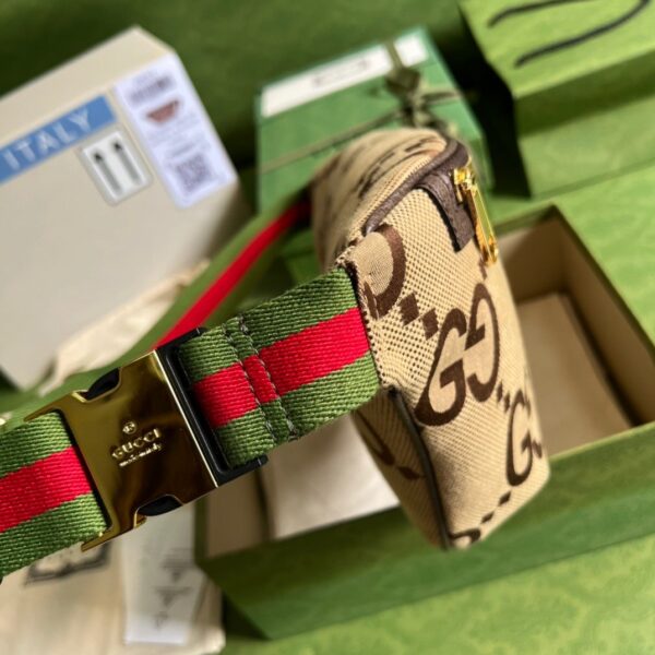 1:1 Replica Gucci Jumbo GG Belt Bag Camel And Ebony Jumbo GG Canvas For Women  15.3in/39cm GG 696031 UKMDG 2570