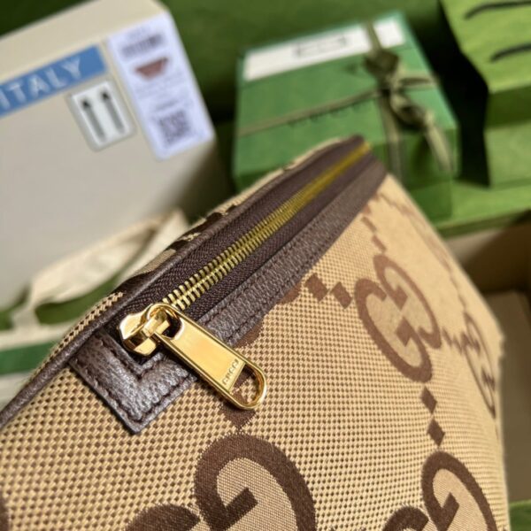 1:1 Replica Gucci Jumbo GG Belt Bag Camel And Ebony Jumbo GG Canvas For Women  15.3in/39cm GG 696031 UKMDG 2570